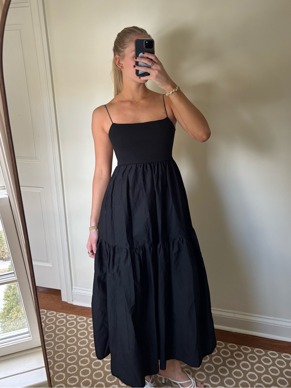 Classic Black Spaghetti-Strap Maxi Dress